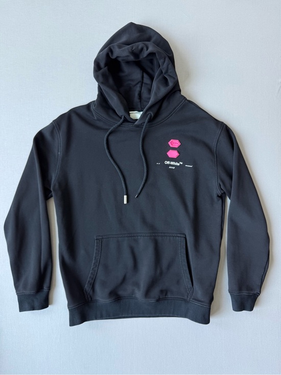 Off-White Other - Off-White c/o Virgil Abloh Hoodie with Pink Hex Logo and White Scribble Back
